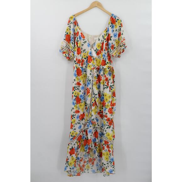 NWT Lost and Wander floral flowy maxi wrap dress womens large cottagecore fairy - Picture 3 of 8